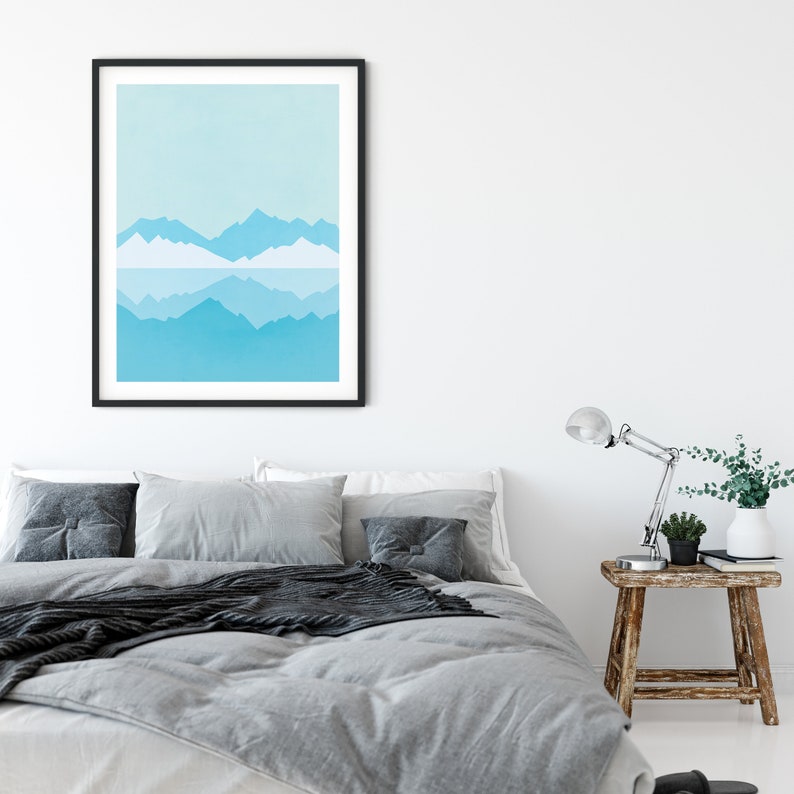 Art Prints Landscape Print Blue Mountain Wall Art Print Mountain Print Home Wall Decor Nature Print Large Wall Art Poster