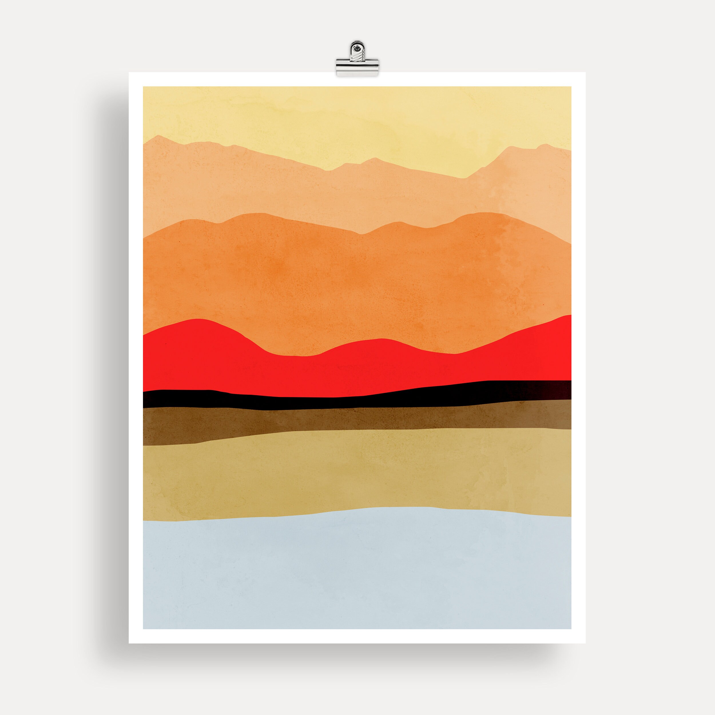 Mid Century Modern Wall Art Abstract Art Print Living Room Etsy