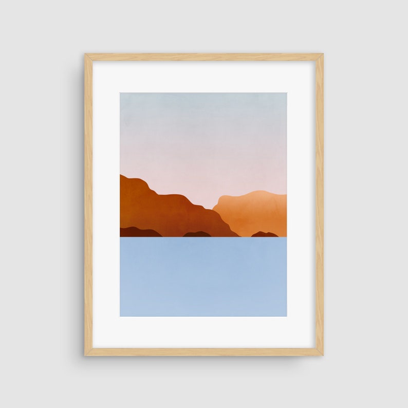 Abstract Seascape Modern Wall Art Abstract Beach Art Print Etsy
