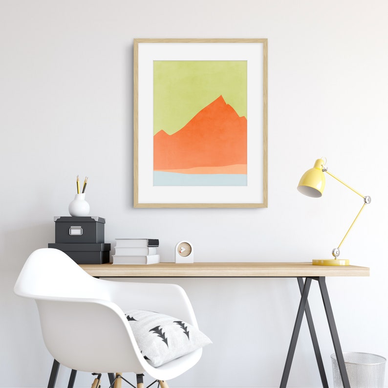 Mountain Wall Art, Abstract Print, Mid Century Modern, Minimalist Art, Print for Living Room, Scandinavian Print, Landscape Wall Art image 7