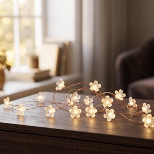 Guirlande Lumineuse Fleurs de Cerisier à Piles, LED Étanche pour Mariage, Jardin & Terrasse image 3