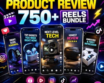 Gadget Review Reels Bundle | Viral Tech Content Pack (Digital Download)