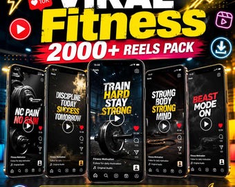Viral Fitness Reels Pack | Instagram TikTok Gym Content (Digital Download)