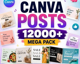 Canva Post Templates Mega Pack | Social Media Bundle (Digital Download)