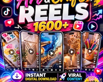 Art & Craft Reels Bundle | 1600+ Viral Content for Social Media (Digital Download)