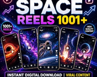 Viral Space Reels Bundle 1001+ | Cosmic Instagram Reels Pack | TikTok & YouTube Shorts Digital Download