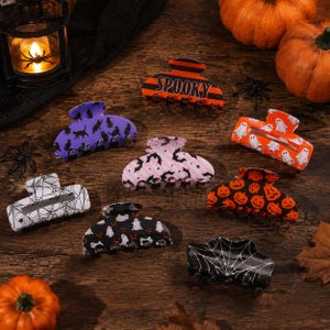 Festive Ghost And Pumpkin Design Claw Clip Great For School Events Haunted Houses Or Daily Wear Anywhere