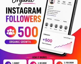 500 Instagram Followers | Organic Instagram Growth | Fast Delivery | No Password Required | Social Media Promotion