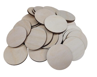 Birken Sperrholz Kreise | 50 mm unbehandelte Holzrohlinge zum Basteln, Malen, Gravieren