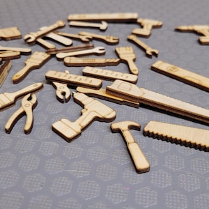 Découpes d'outils en bois | Formes artisanales en contreplaqué de bouleau découpées au laser (30-70 mm)