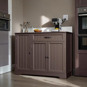 Farmhouse Coffee Bar Cabinet Buffet Sideboard Pantry Storage Console Organizer