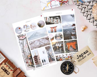Japan Sticker Set | Reisetagebuch Aufkleber | Japanische Aufkleber | Japan-Souvenir | Asien Sticker