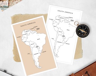 Südamerika Map Sticker | Ausmalliche Länderkarte | Travel Tracker Karte | Besuchte Länder Tracker | Reisetagebuch Aufkleber | Reisegeschenk