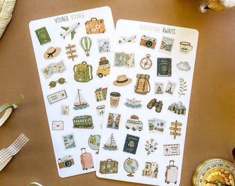 Reise-Aufkleber | Wanderlust & Abenteuer Sticker | Reisejournal, Planer und Scrapbook Aufkleber