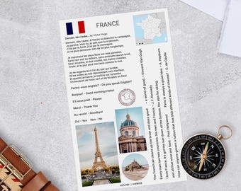 Frankreich Sticker Kit | Frankreich Aufkleber | Paris Aufkleber | Französische Sehenswürdigkeiten | Reisetagebuch Aufkleber | Frankreich Reisegeschenk