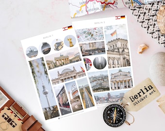 Berlin Reise-Aufkleber | Berlin Wahrzeichen | Deutschland Reise Sticker | Urlaub Journal Aufkleber | Planner Sticker