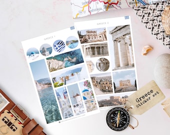Griechenland Aufkleber | Griechisch Aufkleber | Reisetagebuch Aufkleber | Athen Mykonos Souvenir | Reisegeschenk