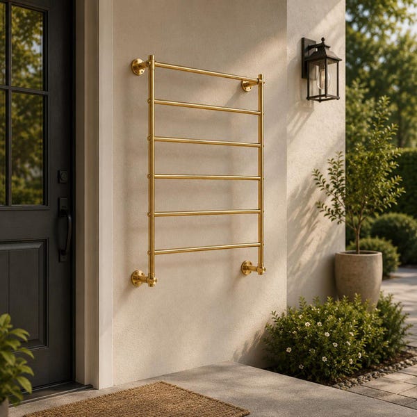 Solid Brass Wall Mounted Drying Rack | Handmade Laundry Airer, Towel Holder