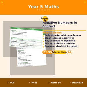小学5年生算数レッスン5 — 負の数の活用 | KS2ホームスクールPDF | 温度算数ワークシート