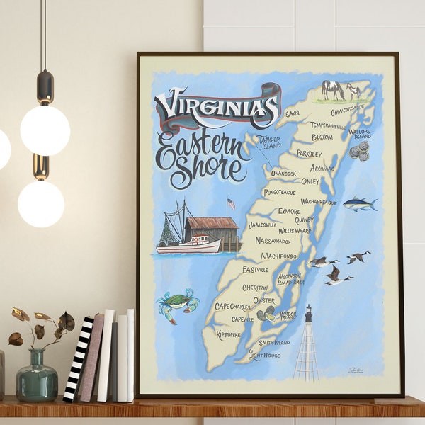 Eastern Shore Map Vintage - Etsy