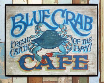 Cafe Sign Vintage Style Cafe Sign Shop Fresh Lobster /& Fresh Crab Sign Shellfish