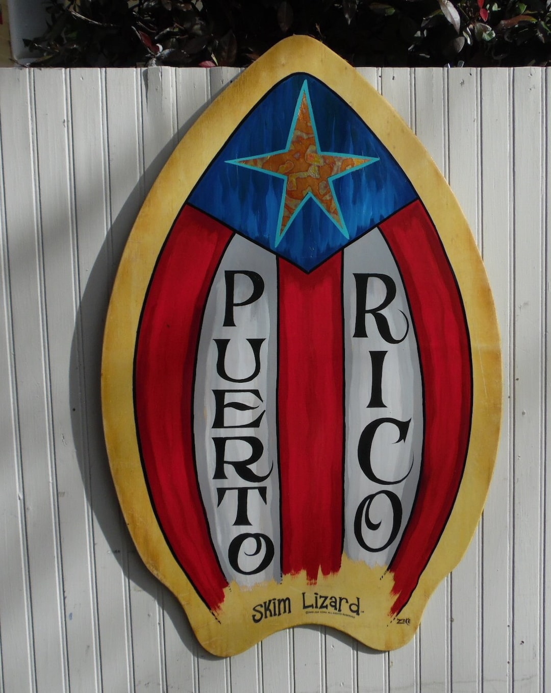 Puerto Rico Surfboard Art Surfboard Shaped Art Hand Lettered & Painted