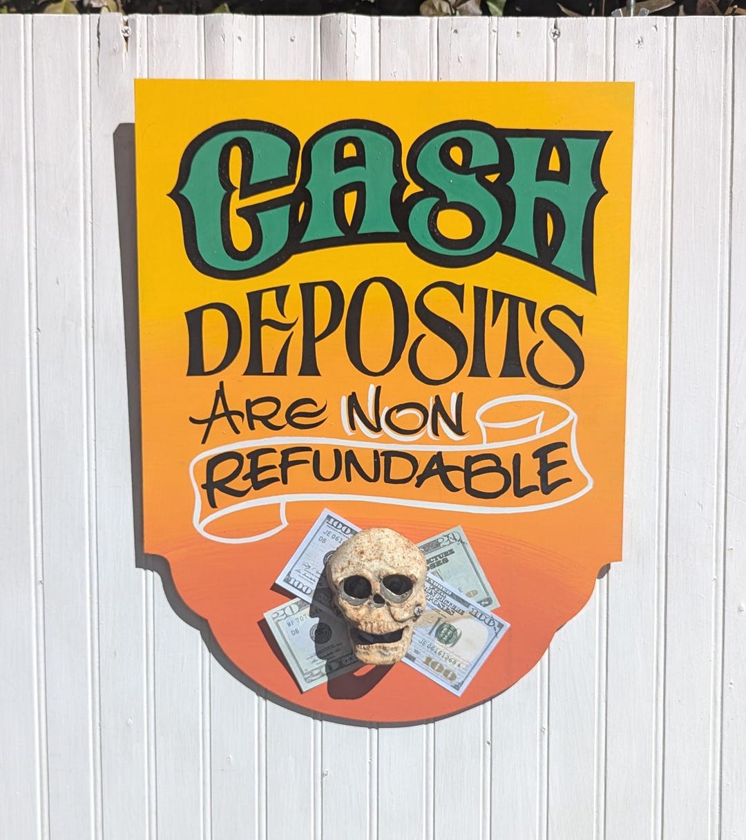 Cash Deposits Only Sign: Hand Painted Tattoo Shop Decor - Etsy