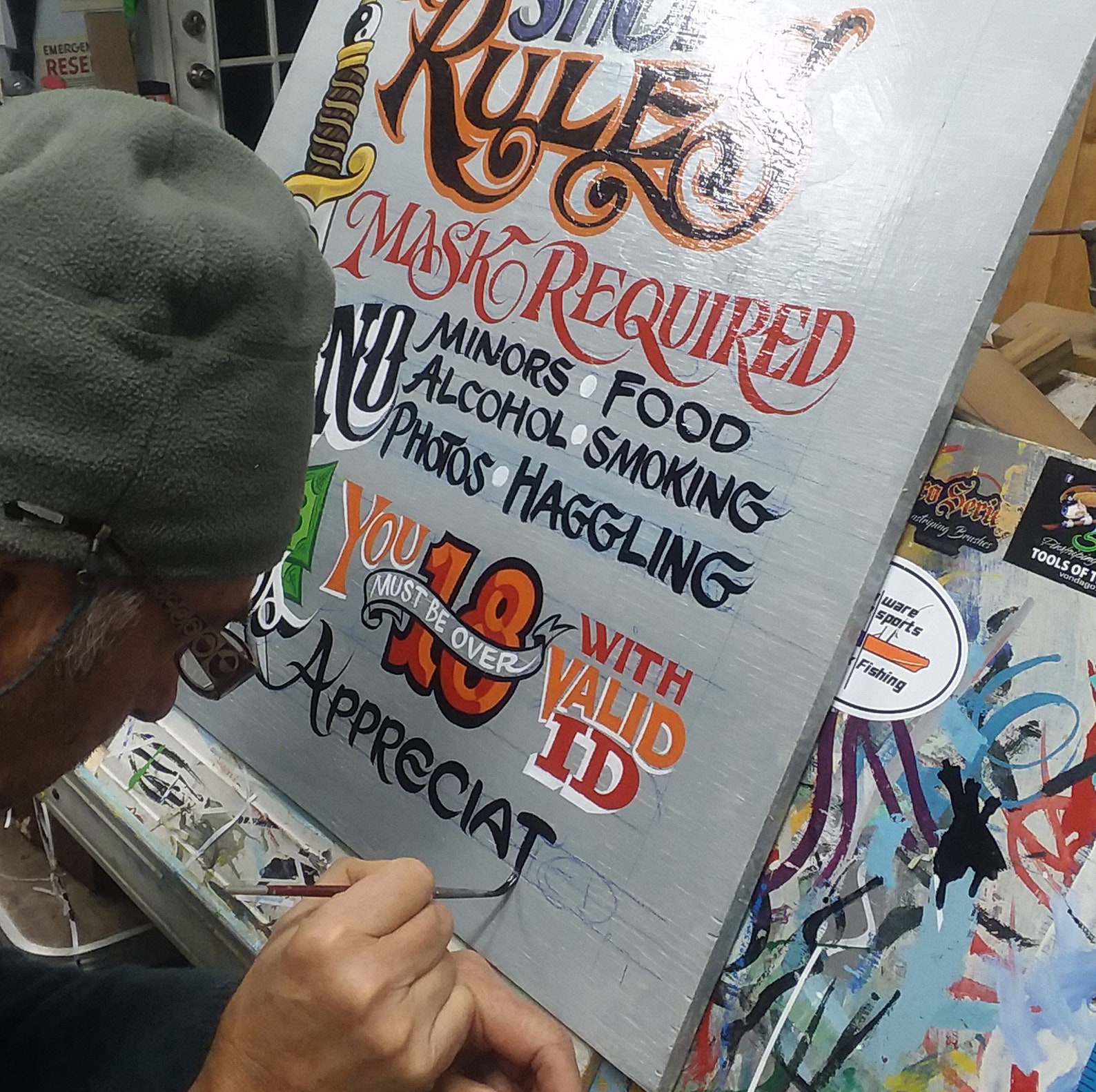 Tattoo Shop Rules Policy Print from an original hand painted Etsy