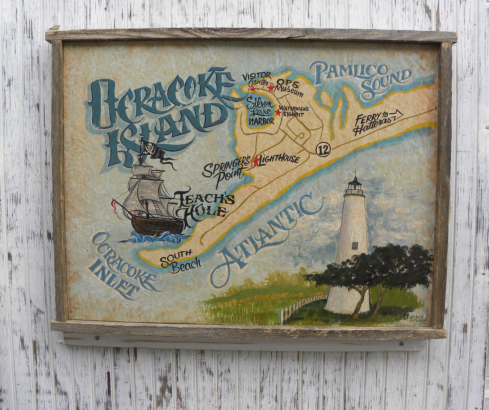 Down East NC Map on Canvas Wall Decor Southern Outer Banks Etsy