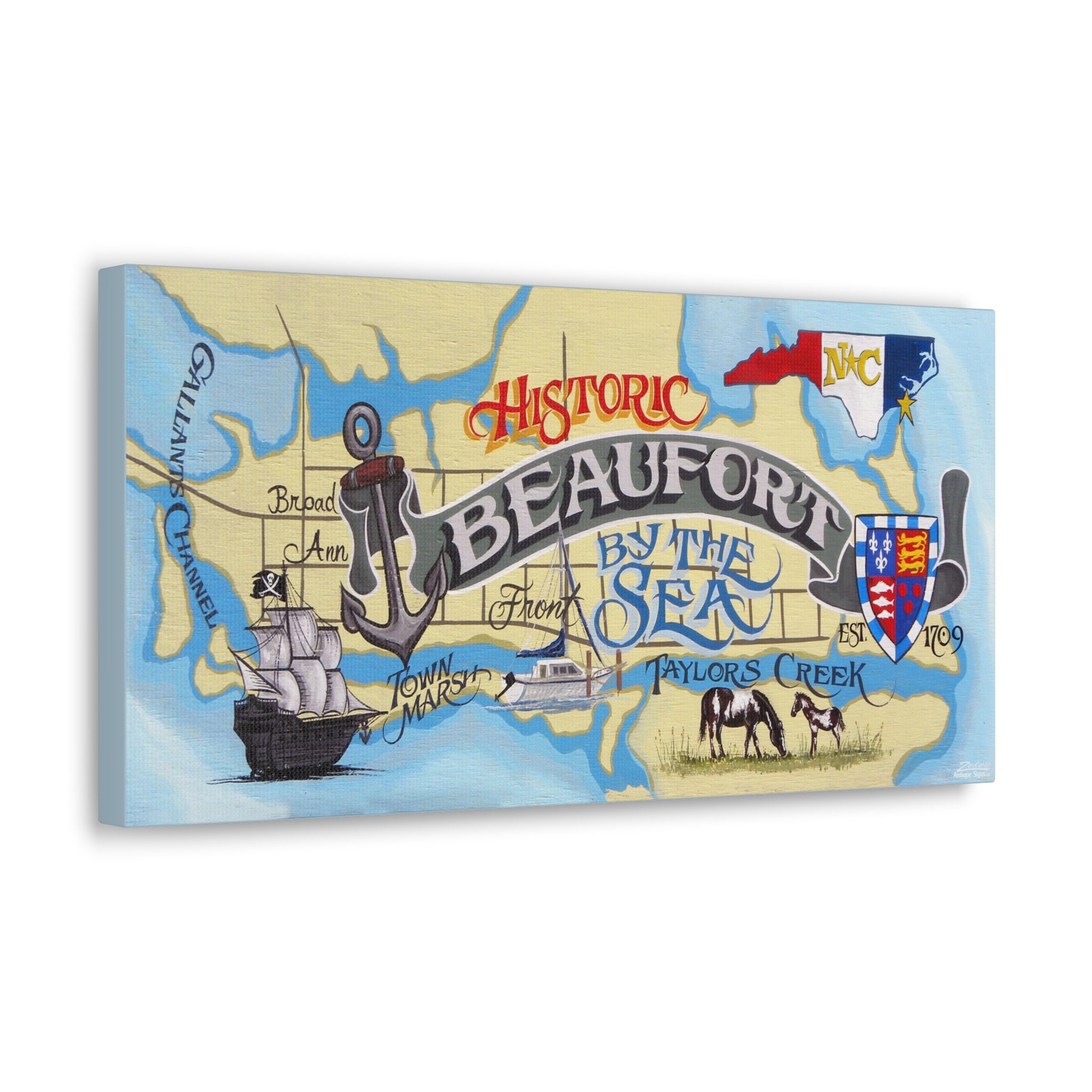 Beaufort North Carolina Canvas Art | Taylor Creek I North