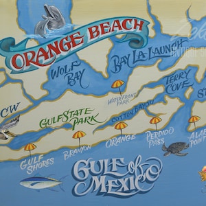 Orange Beach Alabama Beach Map Print Travel Map Art, Beach House Decor ...