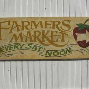 Farmers Market Sign | Original Hand Painted Vintage Look Sign | Kitchen Decor |Farmhouse Decor | Market Decor | Wall Decor | Farmhouse Decor