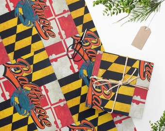 Maryland Wrapping Paper | Holiday Wrapping Paper | Baltimore Wrapping Paper I Maryland Gift Wrap