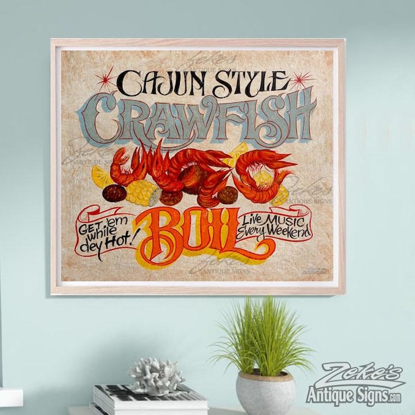 Crawfish Boil Wall Art Print|Featured on Netflix's Sweet Magnolias in Sullivan's Dining Room |New Orleans| Food Kitchen Decor|Wall Decor