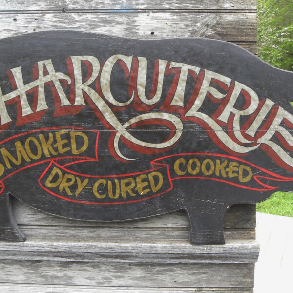 Chartcuterie Butcher Shop / BBQ  Sign, original, hand painted, ZF BQ6