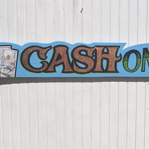 Cash Deposits Only Wall Original Hand Painted Art | Tattoo Shop Sign I Tattoo Shop Decor I Tattoo Artist Gift I Tattoo Shop Decor