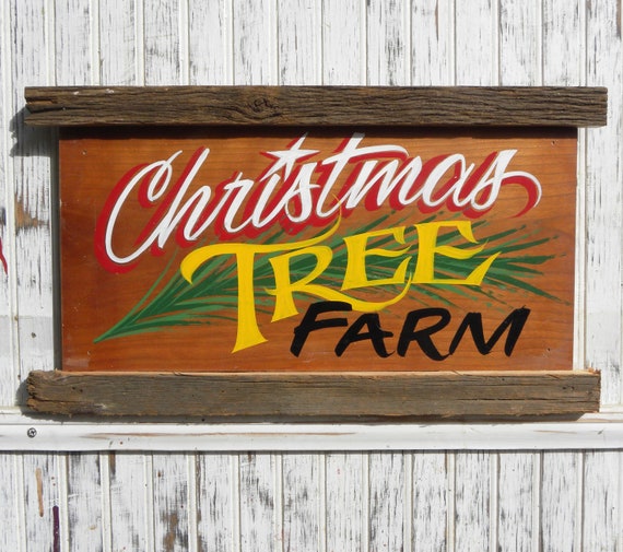 Christmas Tree Farm Sign Original Hand Painted Wooden Sign | Etsy