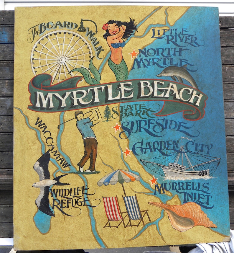 Myrtle Beach South Carolina Printbeach House Decortravel Etsy