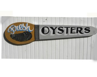 Oyster Sign Hand Painted Custom Cutout | Art Decor| Seafood Decor | Wall Decor | Oyster Art | Oyster Shell Art | Oyster Bar Sign | Gift