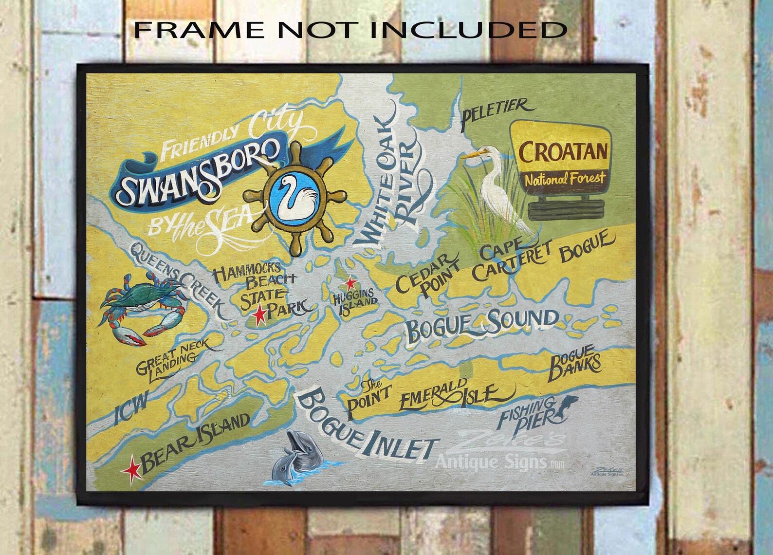 Swansboro North Carolina Print From an Original Hand Painted Etsy