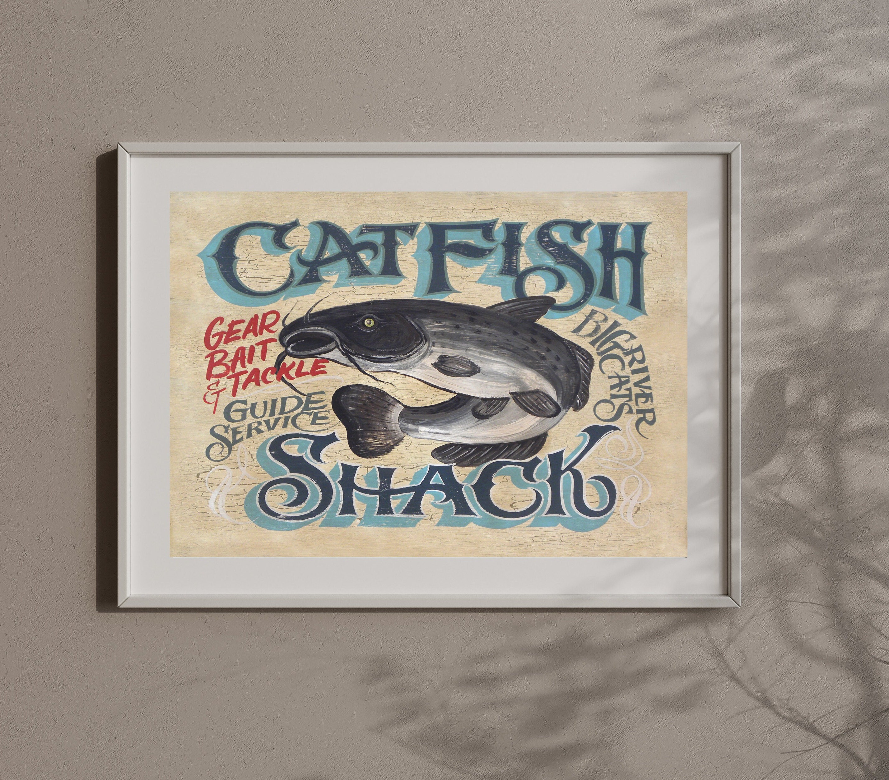 Catfish Shack Fishing Print From an Original Hand Painted and Lettered Sign  Fishing Art Man-cave Decor Seafood Art Seafood Wall Art -  Canada