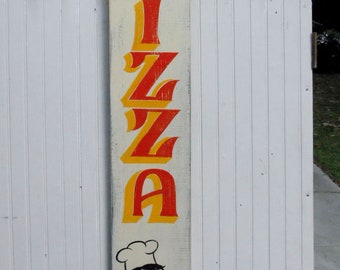 Pizza Sign,wooden , hand painted, wooden, restaurant  kitchen decor