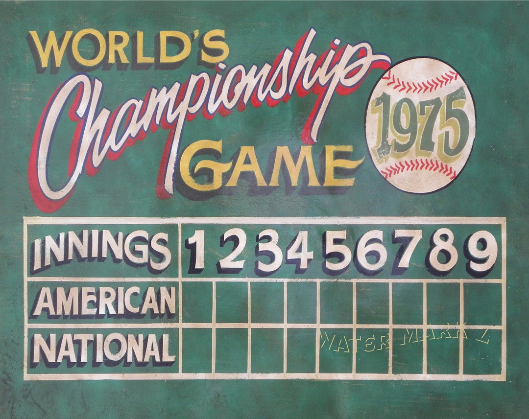 Baseball World Championship PRINT From an Original Hand Etsy