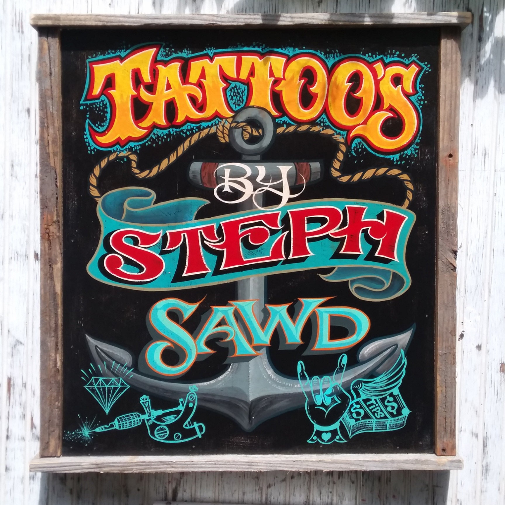 Tattoo Shop Rules Policy Print From an Original Hand Painted Etsy