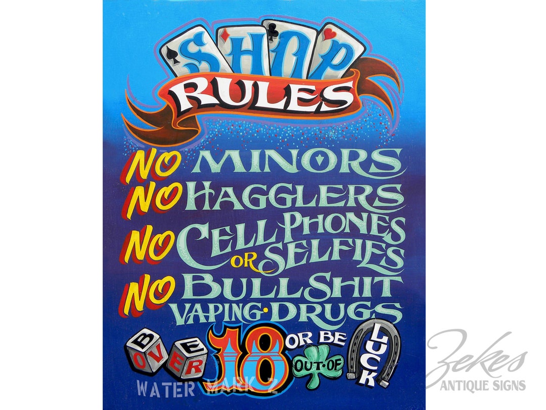 Tattoo Shop Rules Policy Print .tattoo Parlor Decor Tattoo Etsy