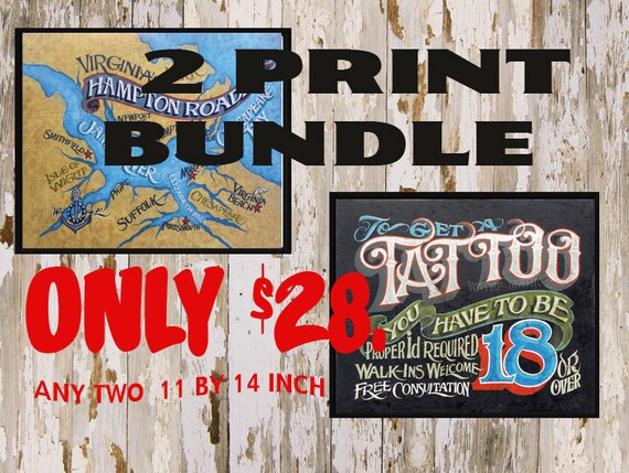 Zeke/'s 2 Print-Poster Bundle decor print vintage looking sale savings USA