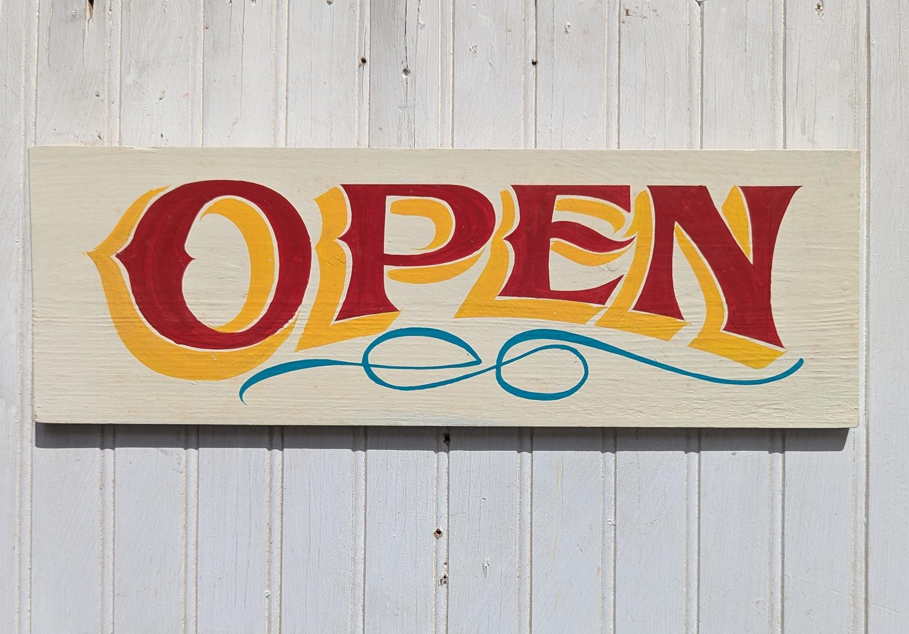 Hand Painted Open Sign: Vintage Style Business Decor - Etsy