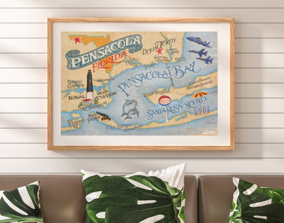 Pensacola Florida Beach Map Print / Decoración de playa / Arte - Etsy España Pensacola Florida Beach Map Print / Decoración de playa / Arte - Etsy España