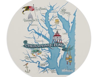 Maryland Mouse Pad I Delaware I Baltimore I Chesapeake Bay I New Jersey I Map Mouse Pad I Maryland Gifts