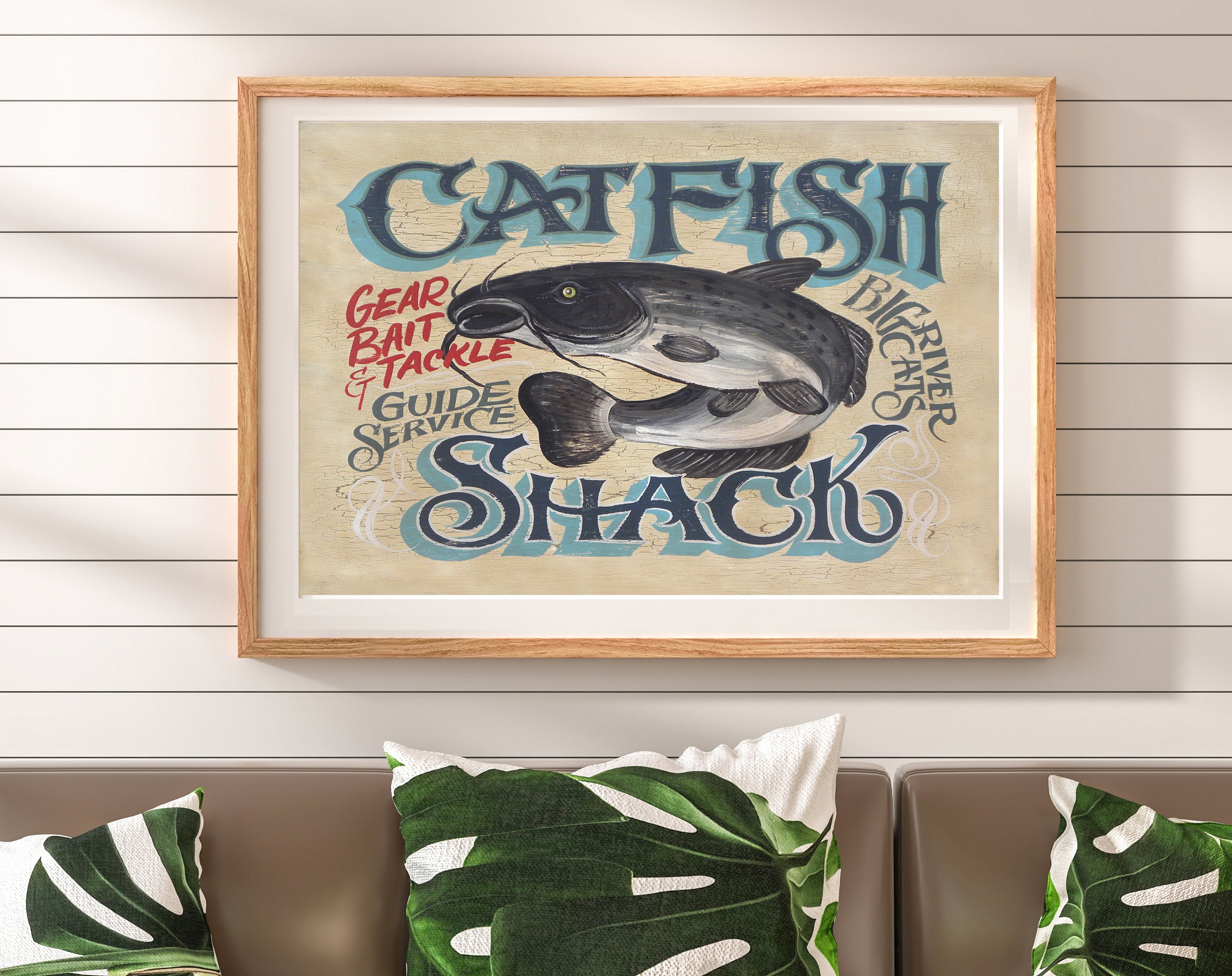 Catfish Shack Fishing Print From an Original Hand Painted and Lettered Sign  Fishing Art Man-cave Decor Seafood Art Seafood Wall Art -  Australia